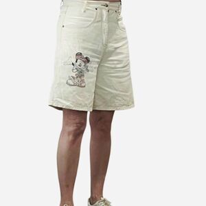 Disney Mickey Mouse Jerry Leigh Women Rigid Denim Bermuda Graphic Mom Short M